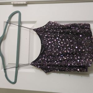 LINDA ALLARD & ELLEN TRACY | Purple Beaded Crop